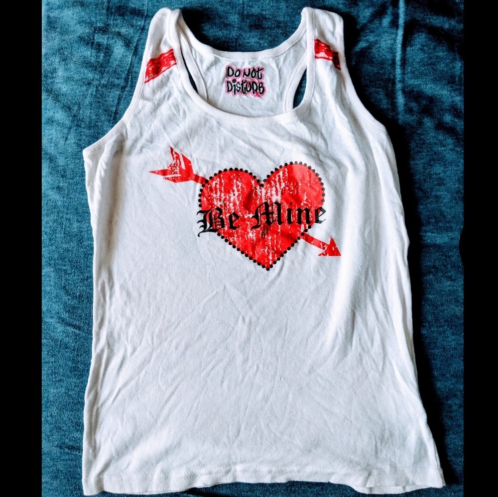 Be Mine Valentine White Tank